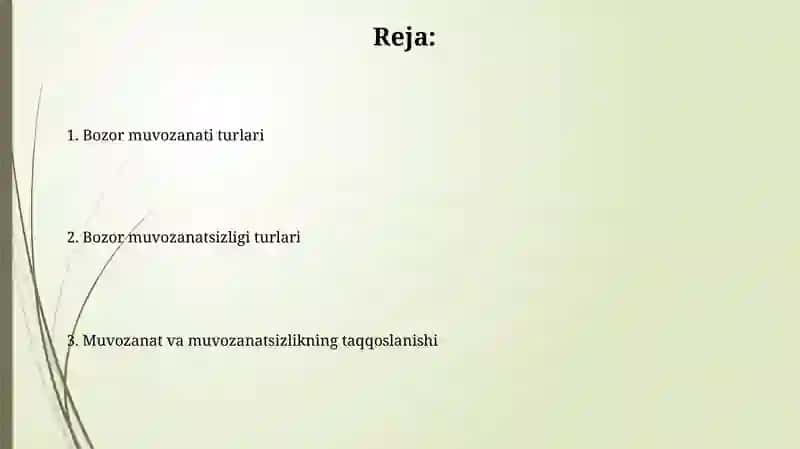 Bozor muvozanati turlari 2