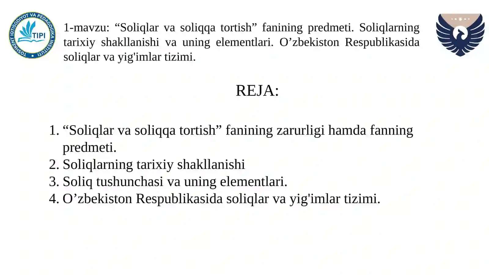 Soliqlar va soliqqa tortish 2