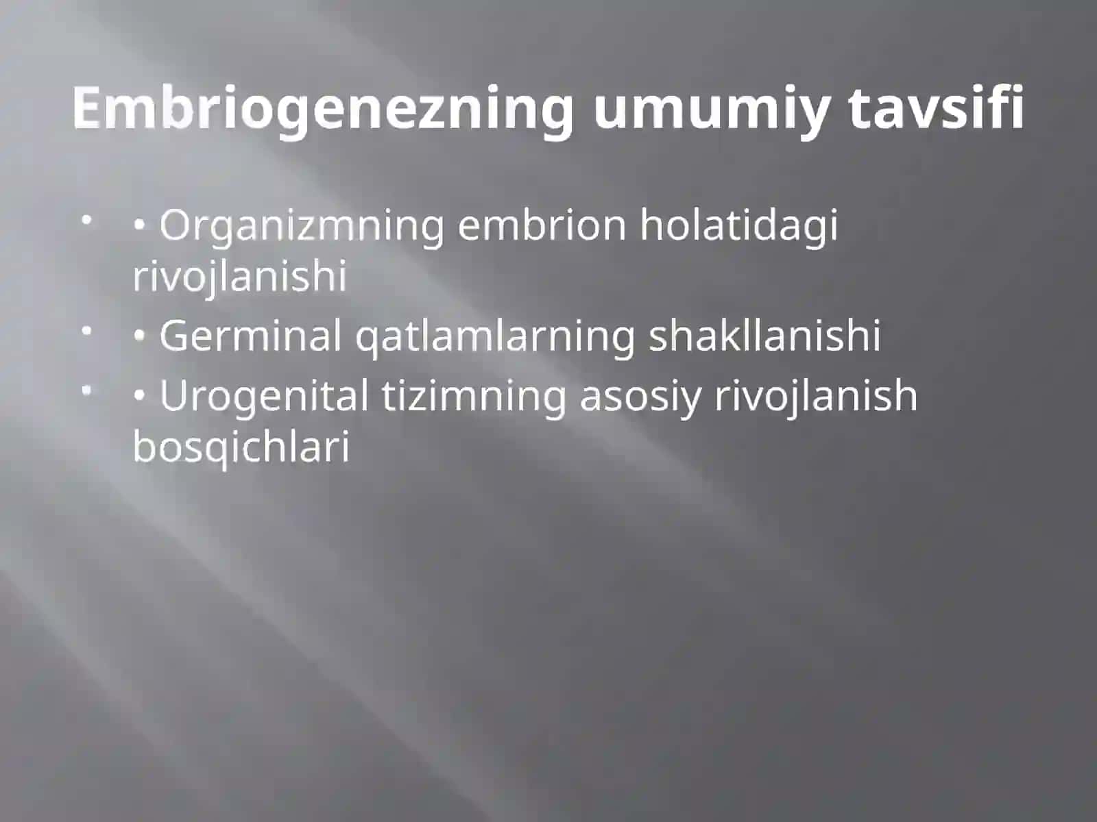 Siydik-Tanosil Aʼzolari Embriogenezi 2
