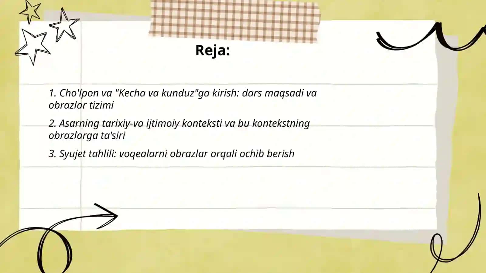 Cho'lponning "Kecha va kunduz" videodars 2