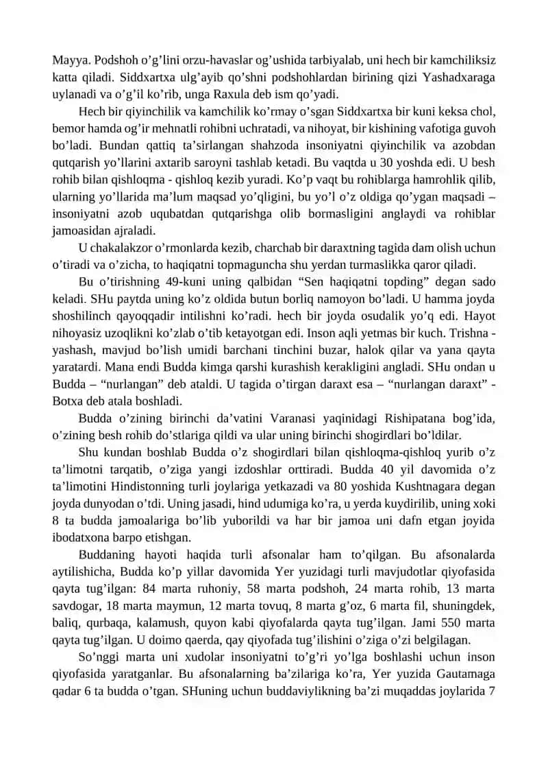 BUDDIZIM DINI TARIXI VA ASOSIY G‘OYALARI 2