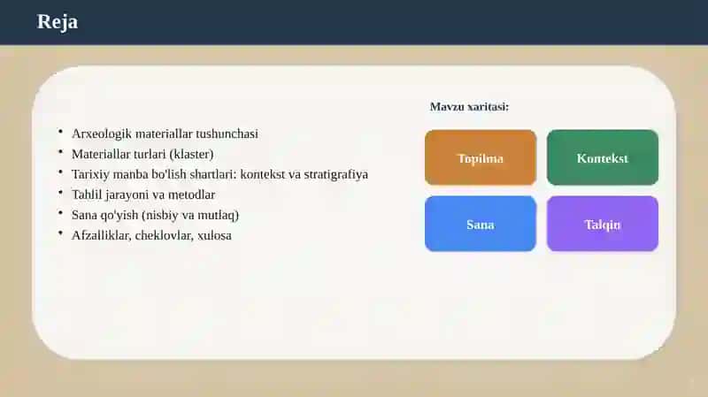 ARXEOLOGIK MATERIALLAR TARIXIY MANBA SIFATIDA 2