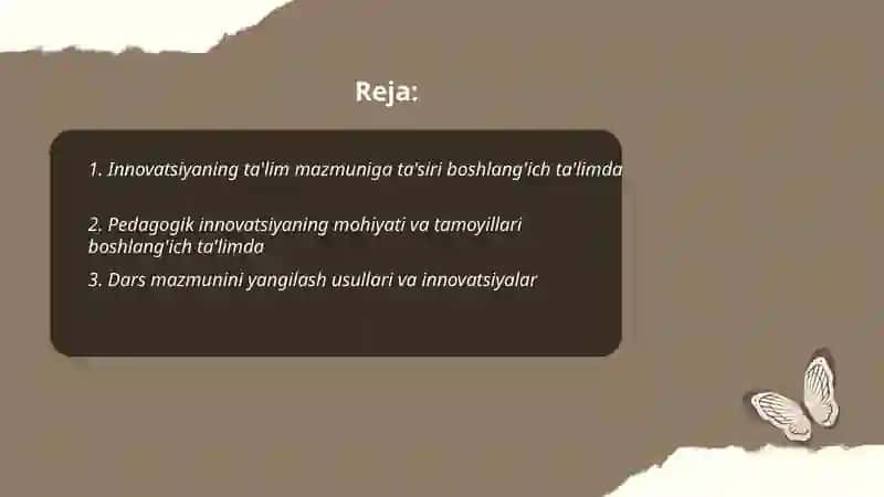 Innovatsiyaning ta'lim mazmuniga ta'siri bosh­lang'ich ta'limda 2