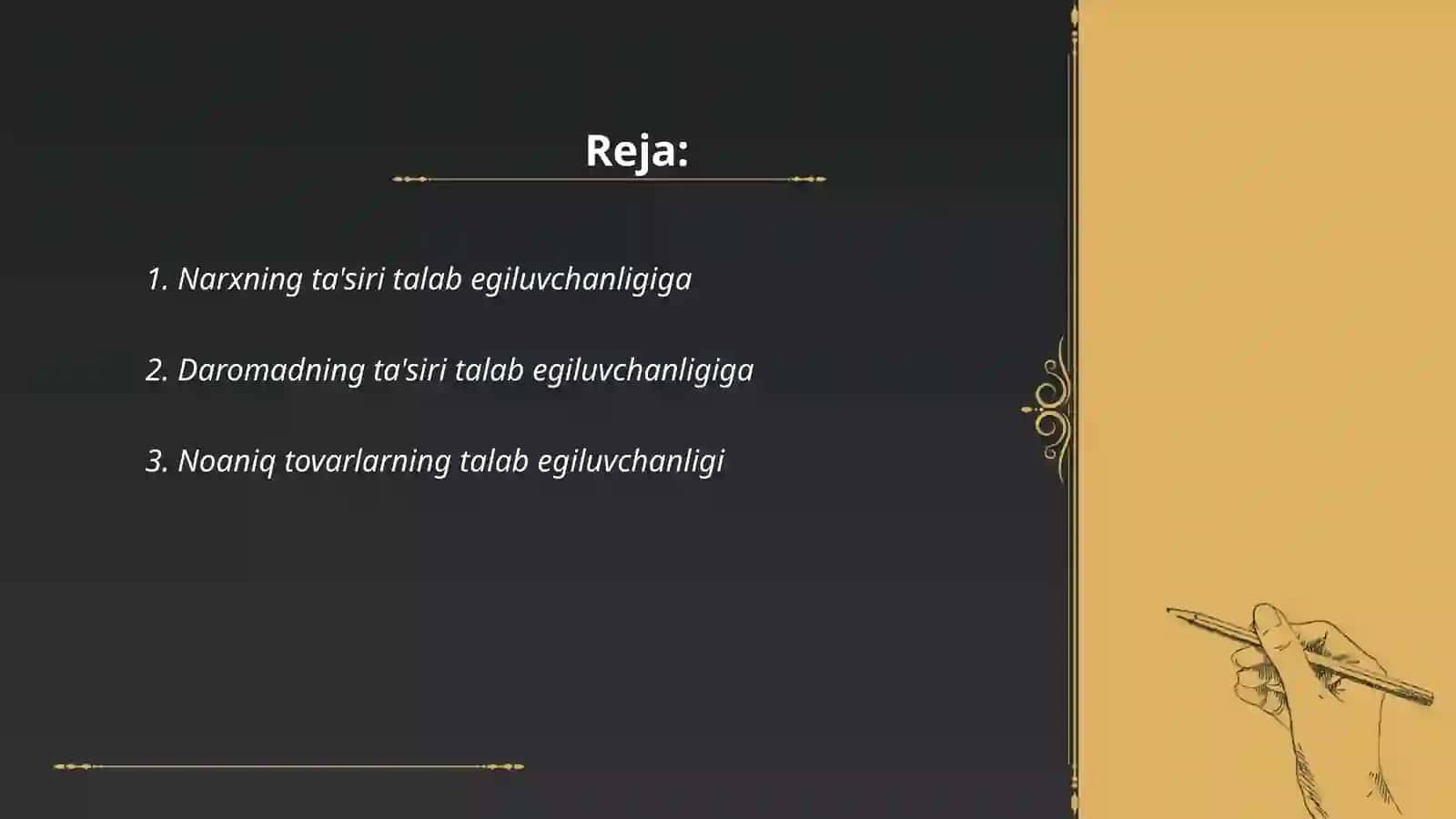 Talab va taklif egiluvchanligi 2