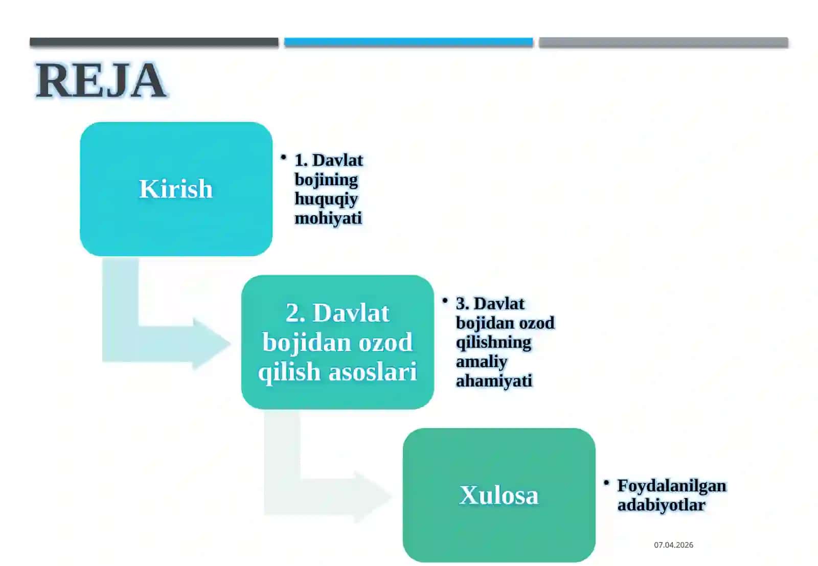 Davlat bojidan ozod qilish asoslari 2