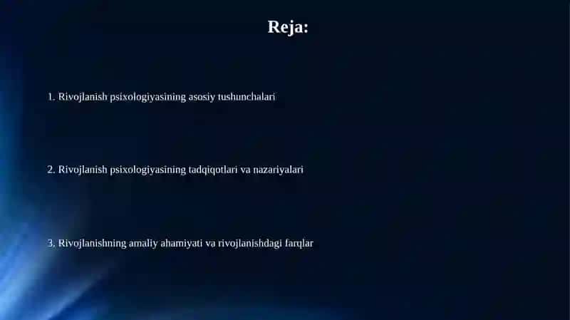 Rivojlanish psixologiyasining predmeti 2