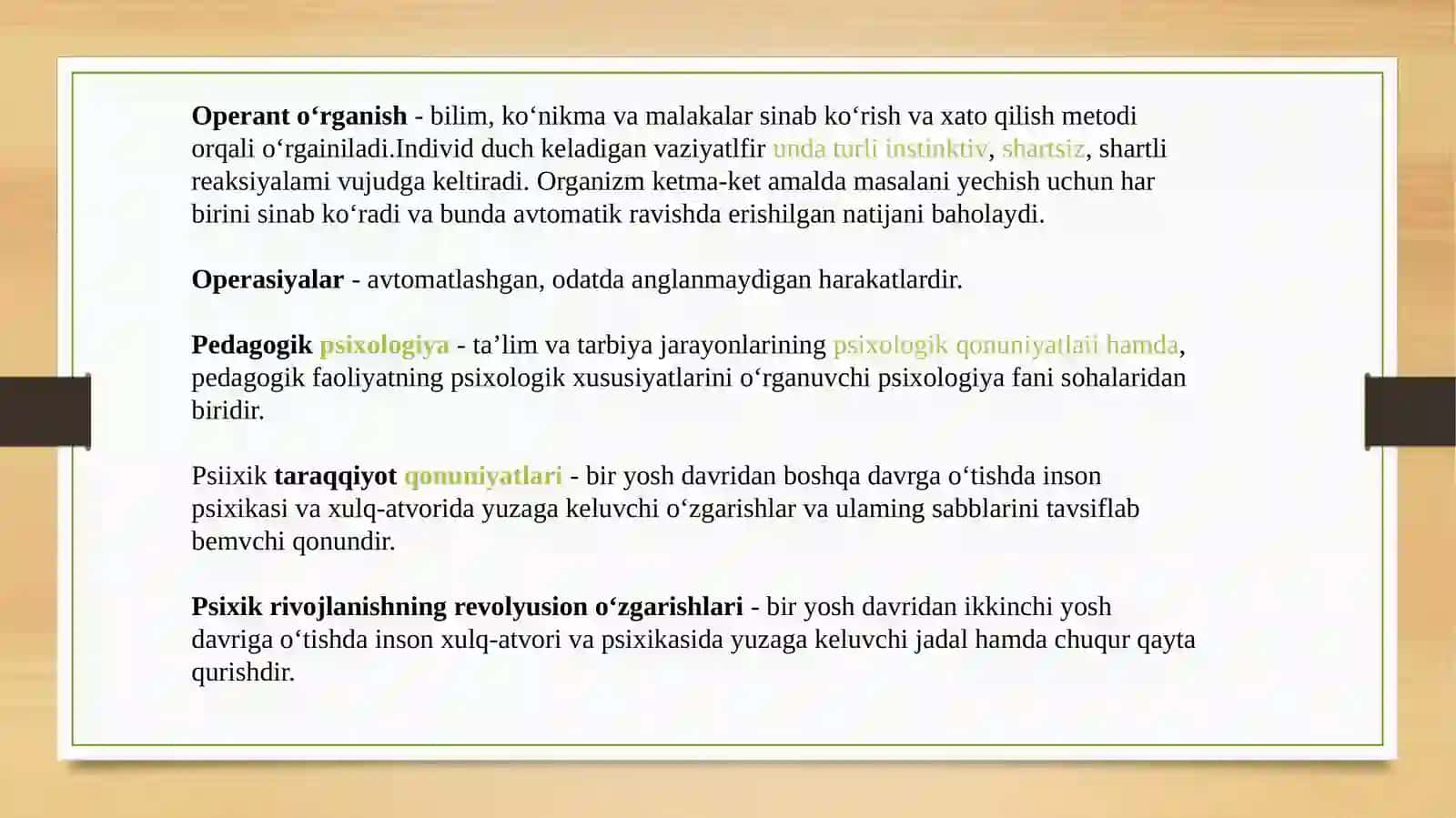 Operant o‘rganish 2