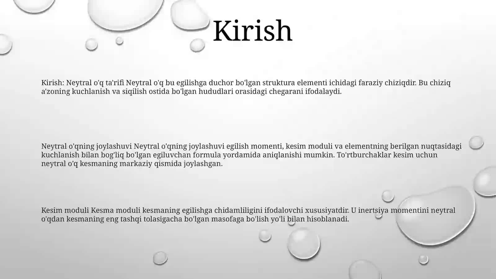 Netyral Òq Holatini Aniqlash. Kesim Yadrosi 2