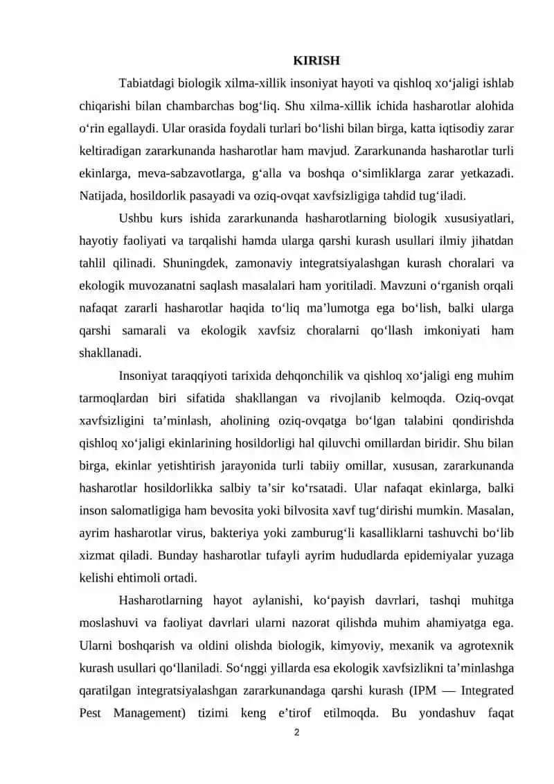 Zararkunanda hashorotlar 2