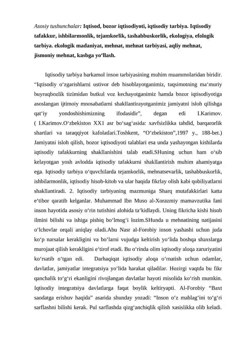 Iqtisod va mehnat tarbiyasi 2