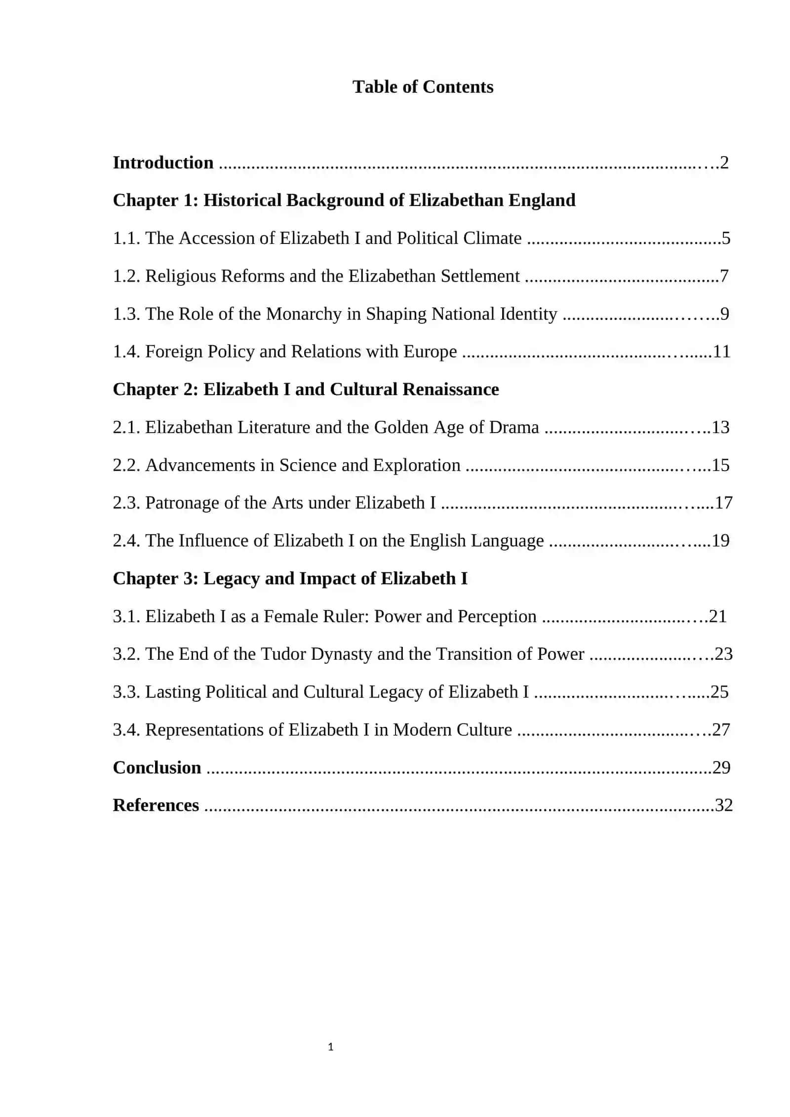 Course Work on "Elizabeth and England" 2