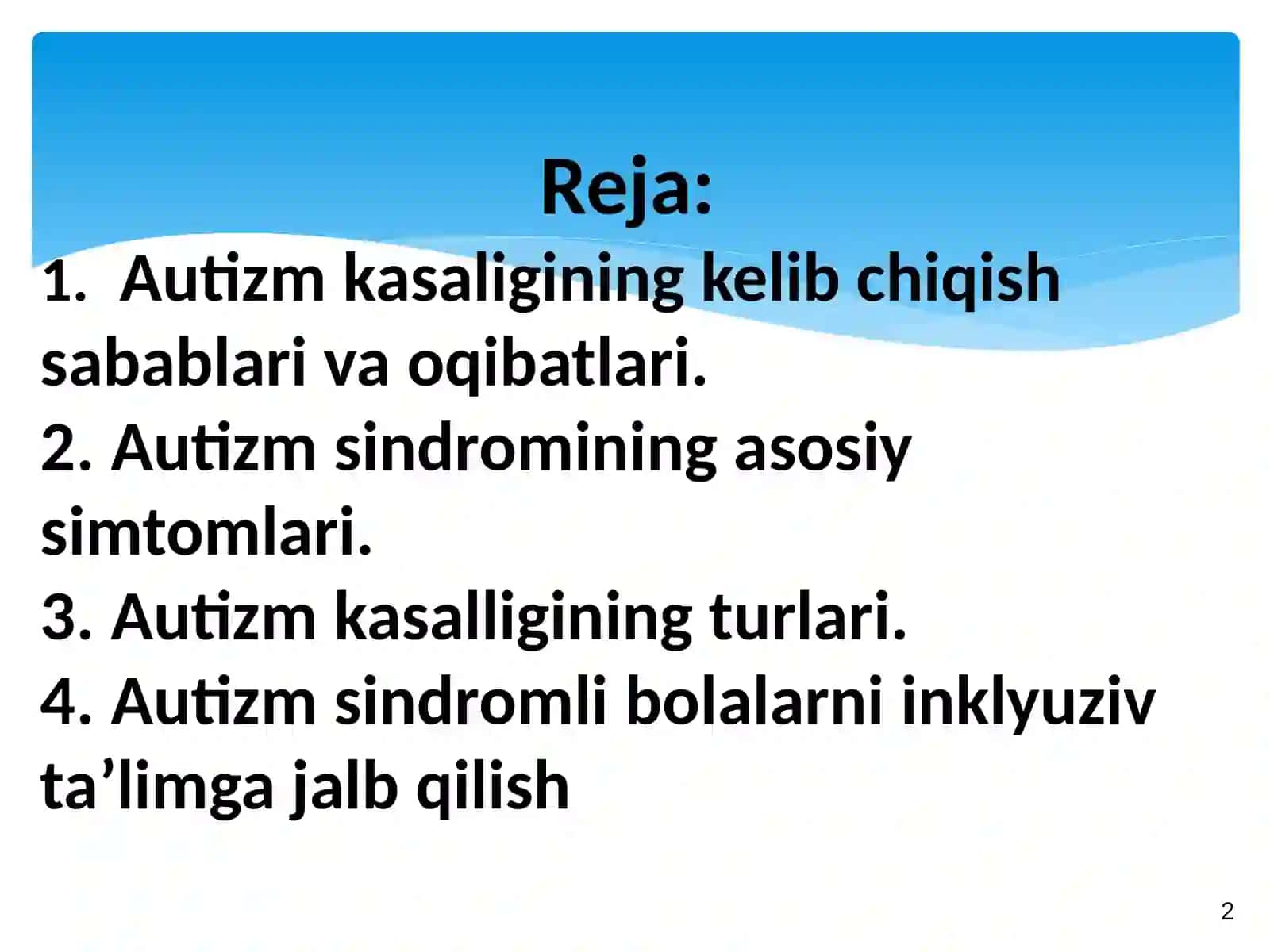 Autizm sindromli bolalarni inklyuziv ta’limga jalb qilish 2