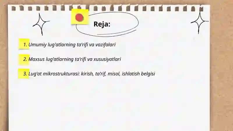 Umumiy va maxsus lug'atlar 2