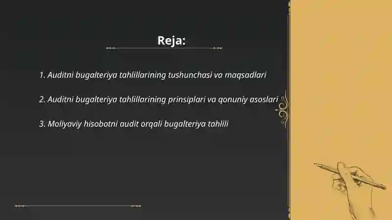 Auditni bugalteriya tahlilari 2