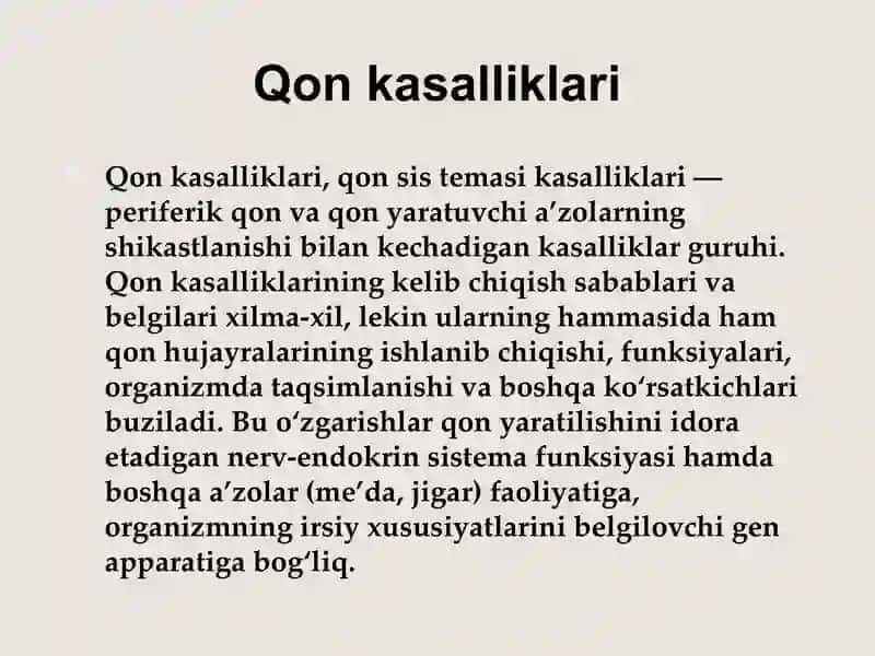 Qon Kasalliklari 2