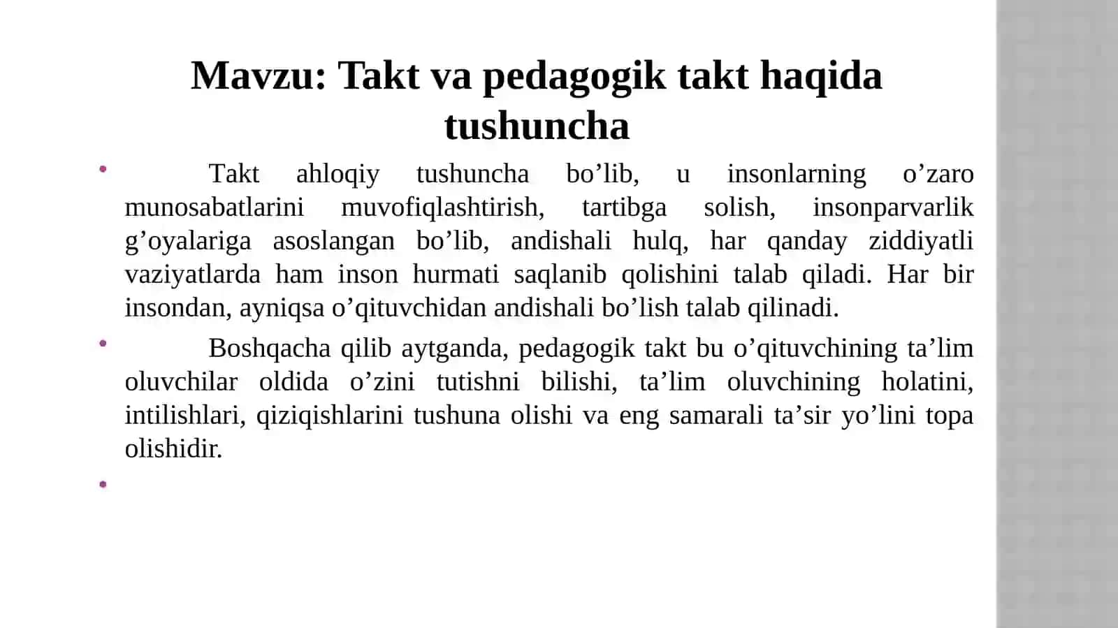 Takt pedagogik tahlqida tushuncha 2