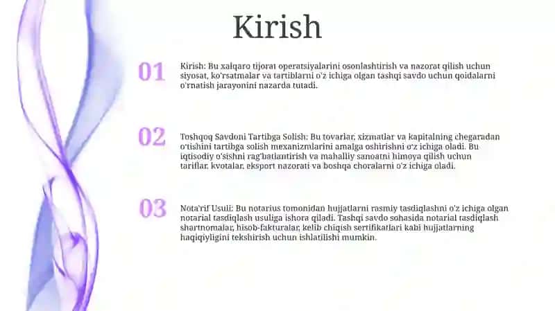 Tashqi Savdoni Tartibga Solishning Nota'Rif Usuli 2