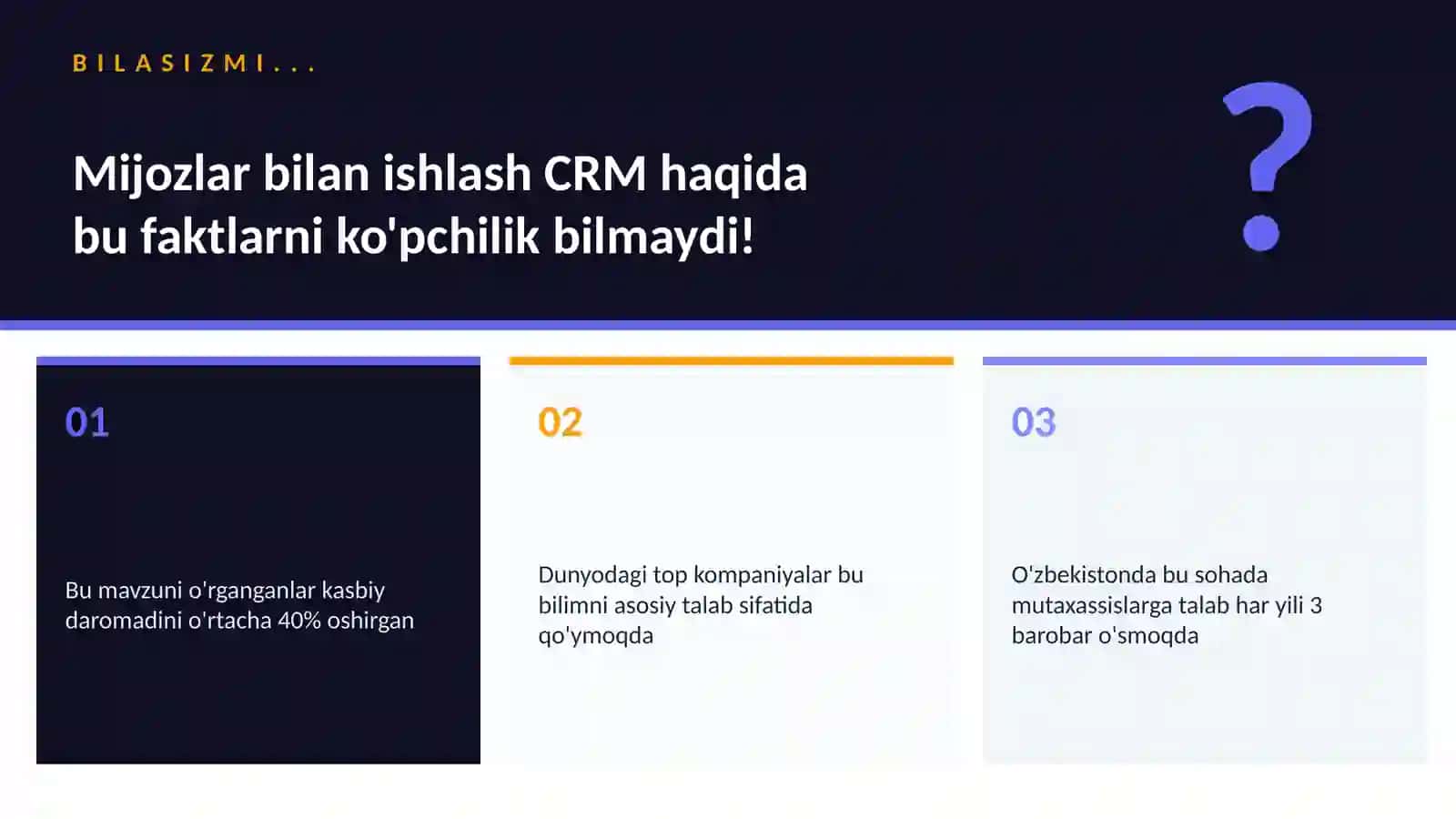 Mijozlar bilan ishlash CRM 2