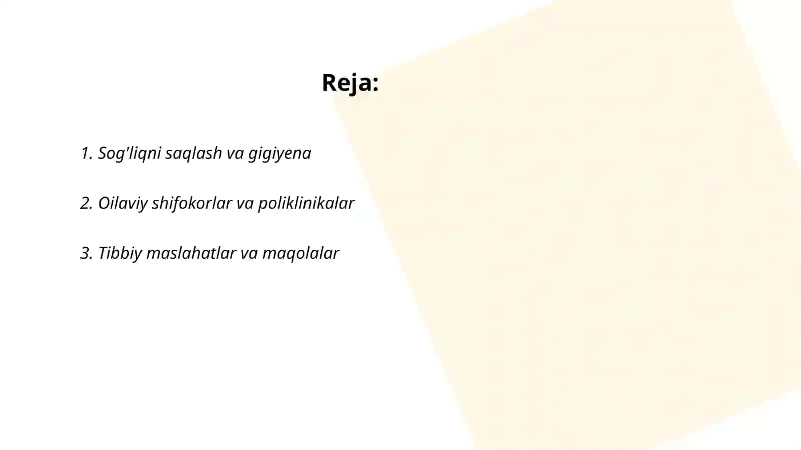Sog'liqni saqlash va gigiyena 2