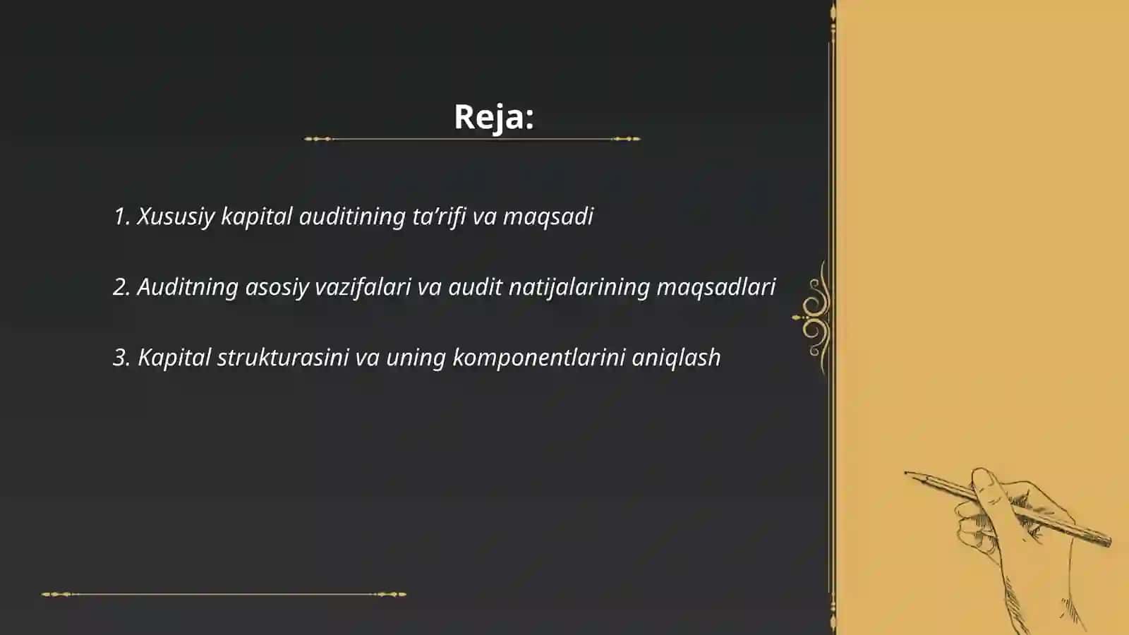 Xususiy kapital auditining maqsadi, vazıfalari va ma'lumot manbalari 2