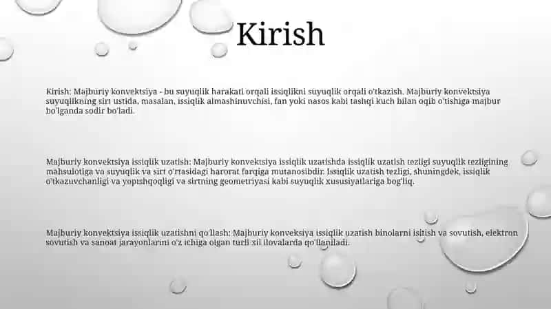 Majburiy Konveksiyada Issiqlik Berilishi. 2