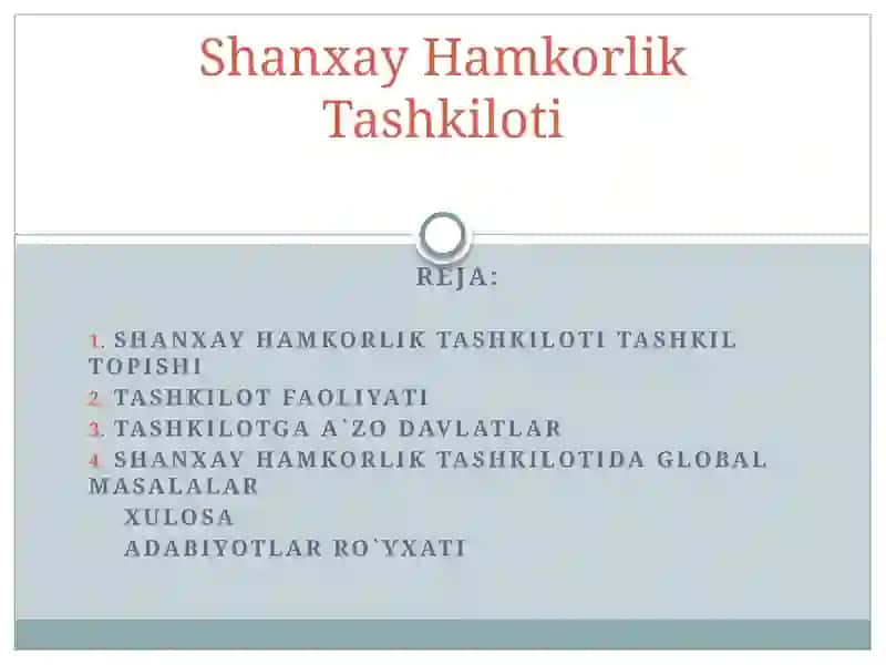 Shanxay Hamkorlik Tashkiloti 2