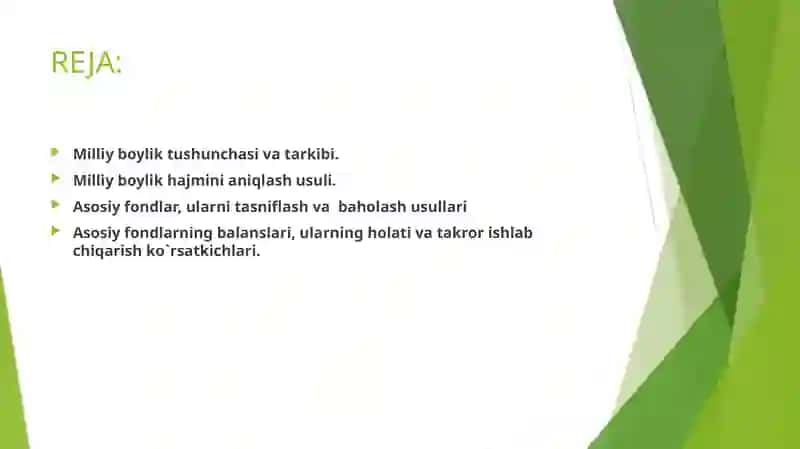 Milliy boylik statistikasi 2