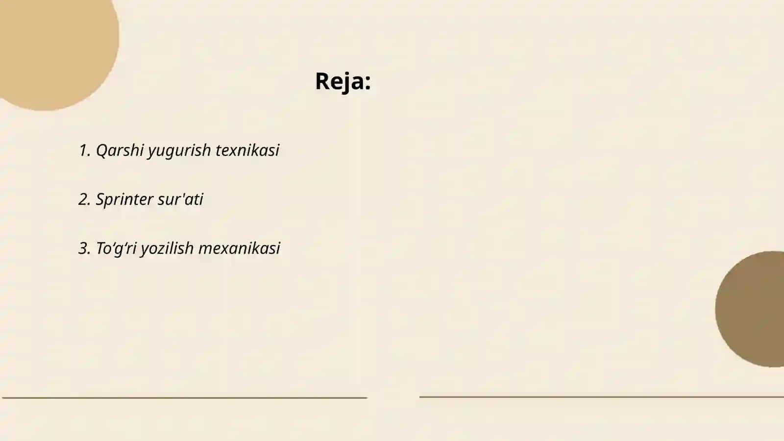 Qarshi yugurish texnikasi 2