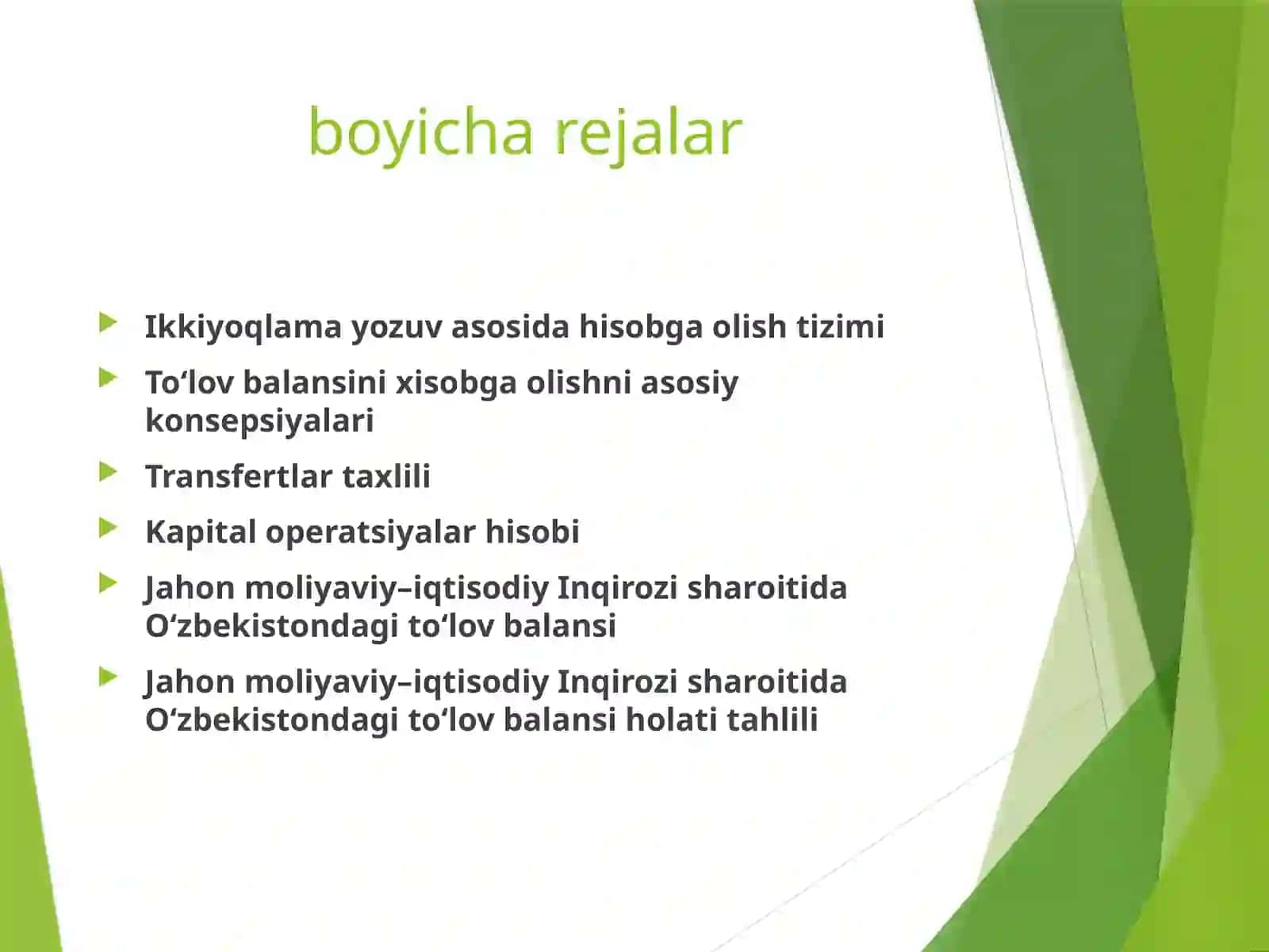 TO‘LOV BALANSINING IQTISODIY TAHLILI 2