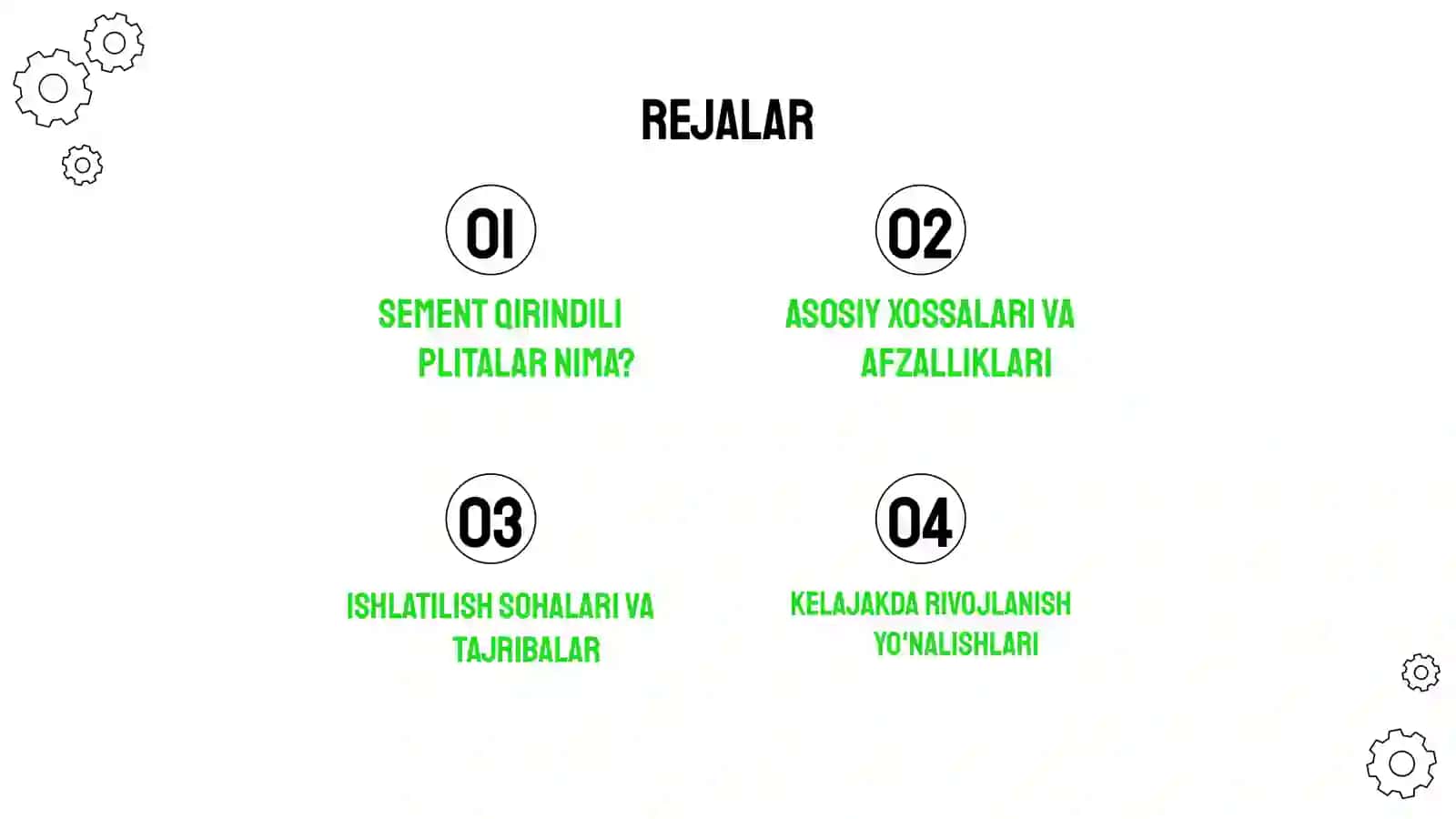 Sement qirindili plitalarning asosiy xossalari va ishlatilishi sohalari 2