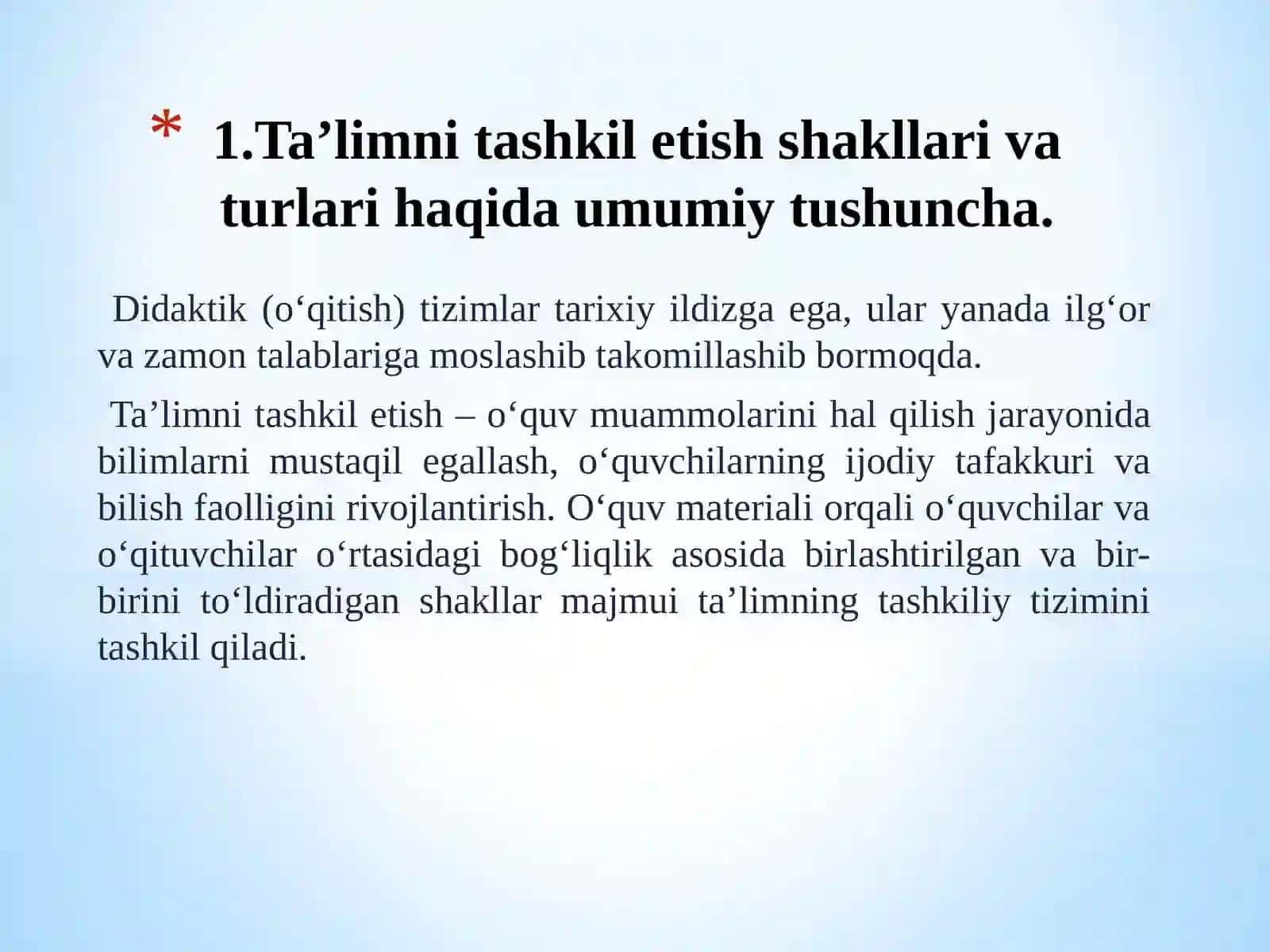 O’qitish usullari va o’quv vositalari 2