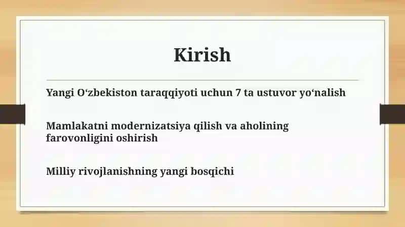 Yangi O'zbekiston Taraqqiyoti strategiyasi 2