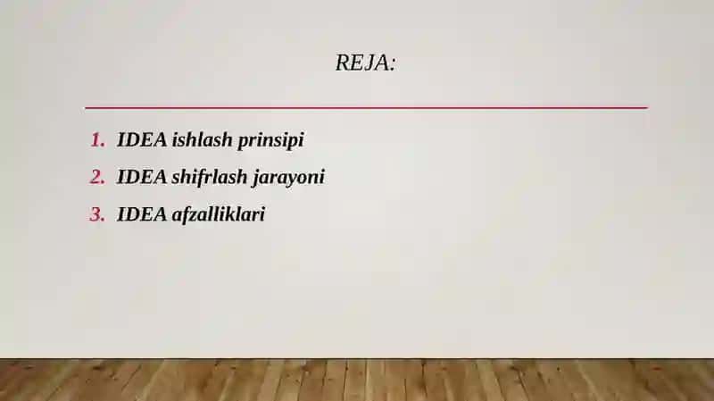 IDEA shifrlash algoritmi. 2