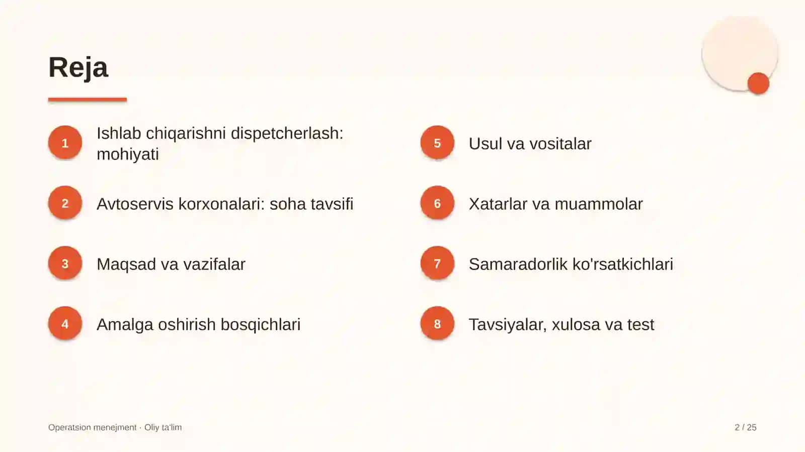 avtoservis korxonalarida ishlab chiqarishni dispetcherlash 8757 2
