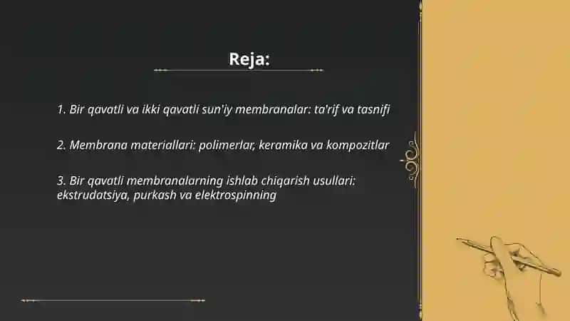Bir va ikki qavatli sun'iy membranalr 2
