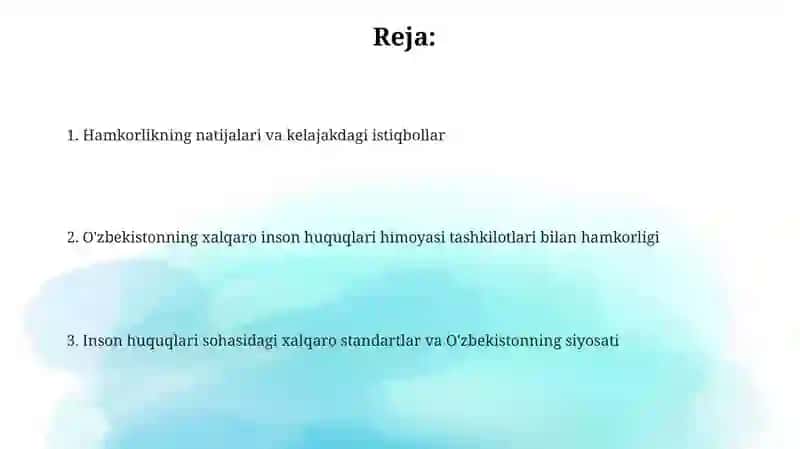 O'zbekistonning Inson Huquqlari 2