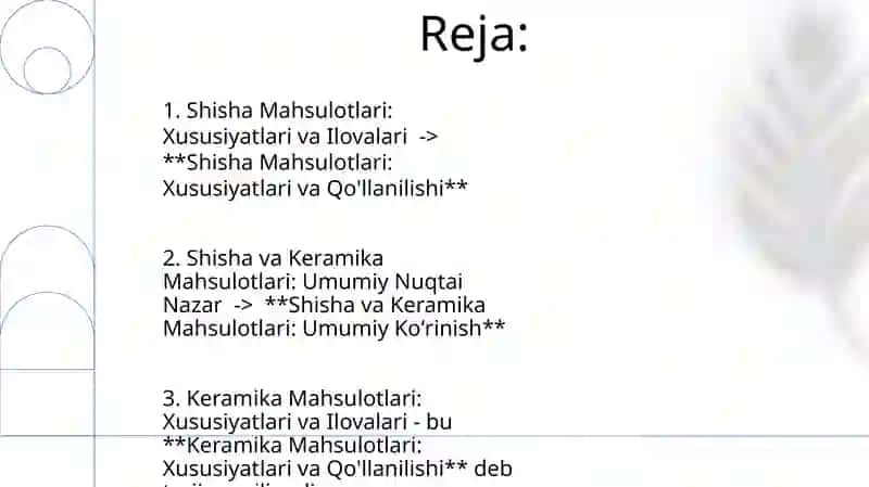 Shisha va Keramika Mahsulotlati 2