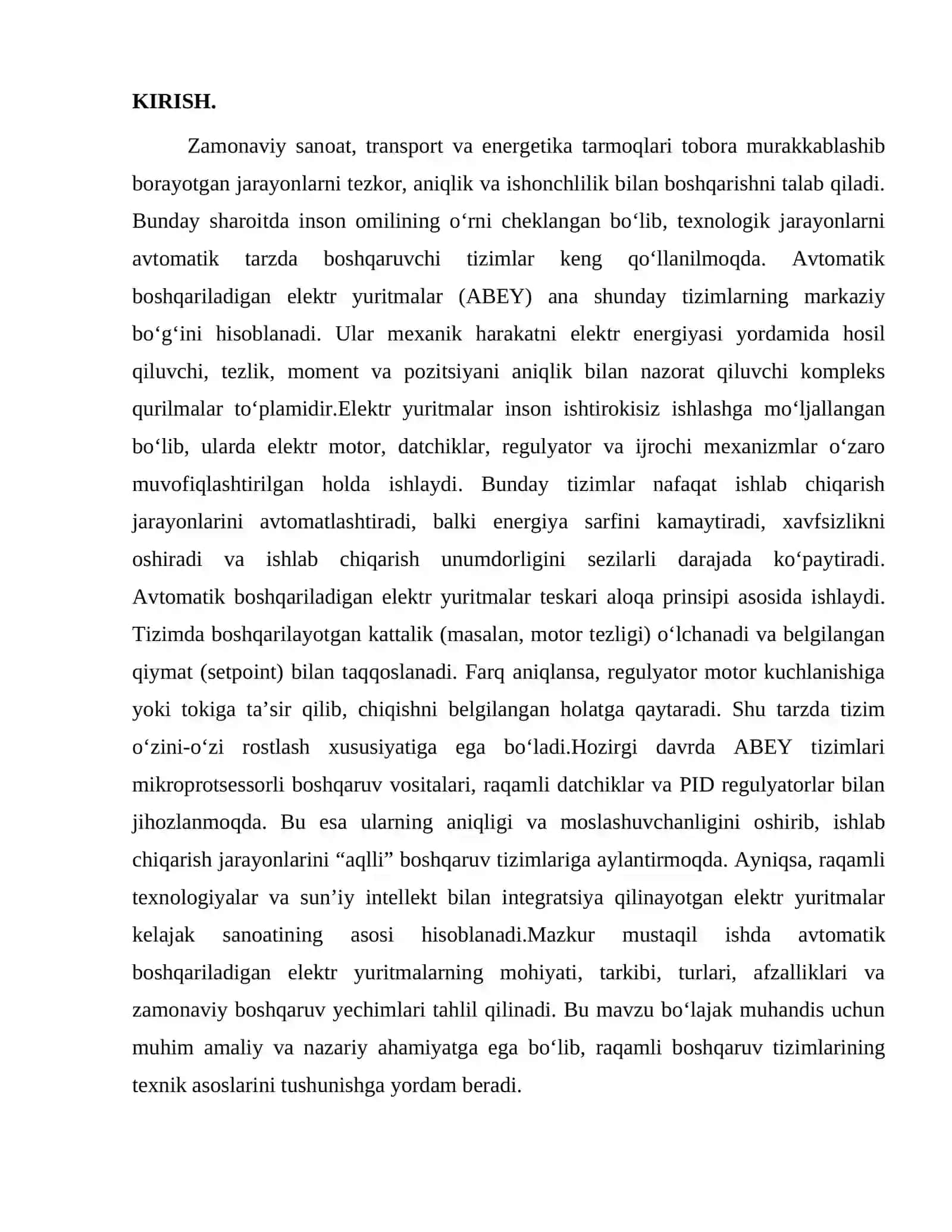 Avtomatik boshqariladigan elektr yuritmalar 2