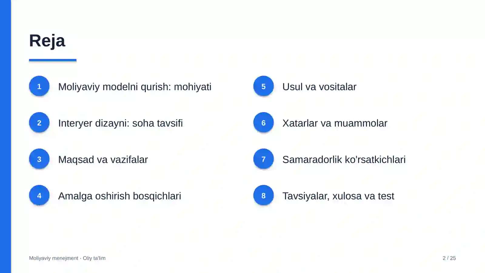 Interyer dizaynida moliyaviy modelni qurish 2