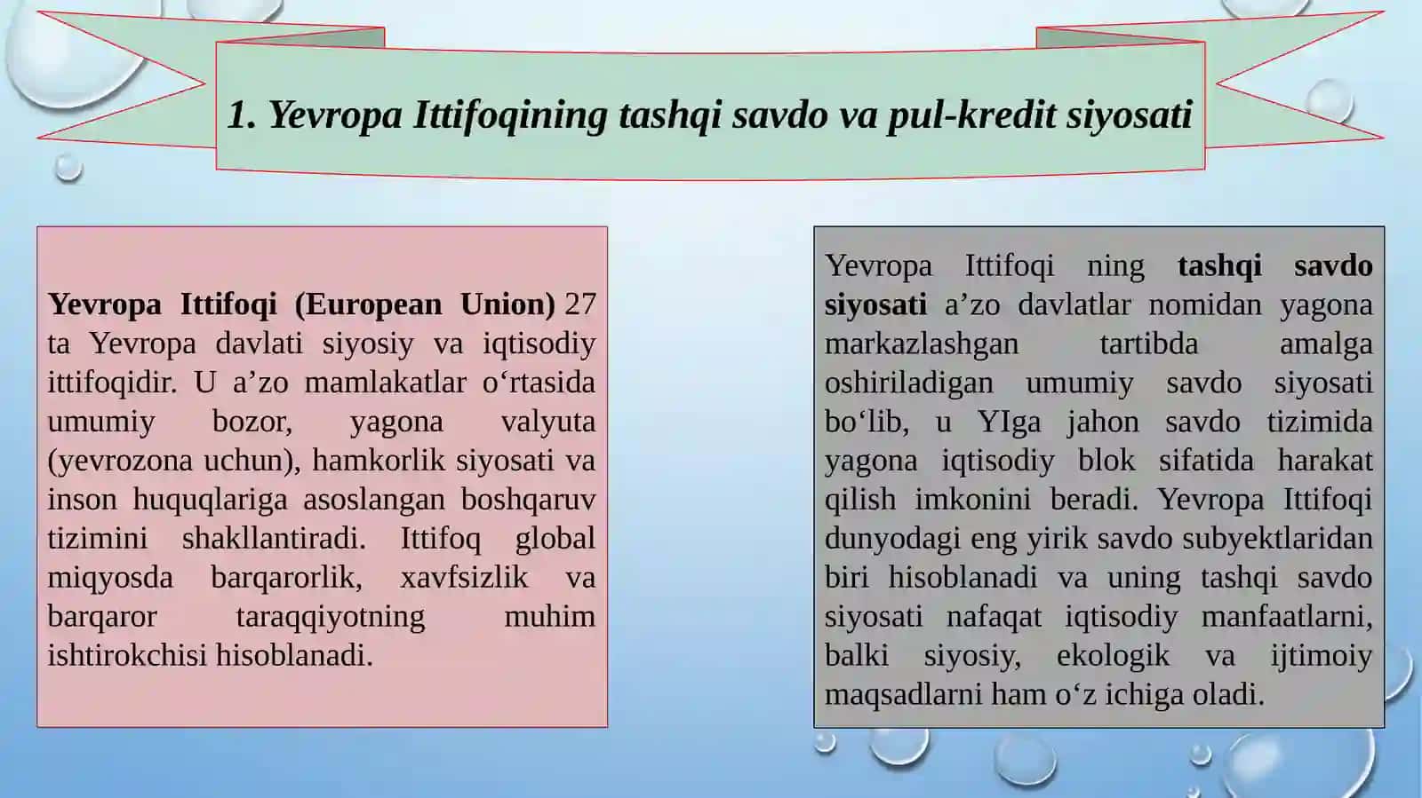Jahon iqtisodiyotidagi integratsiya jarayonlari 2 2