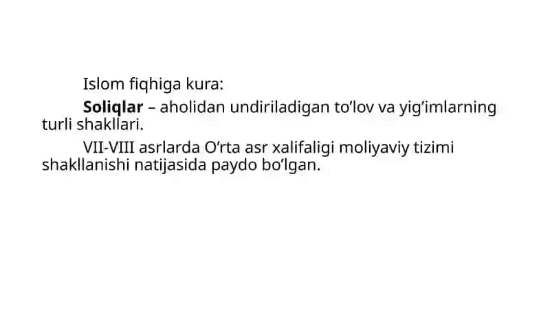 Islomiy moliyani soliqqa tortish 2