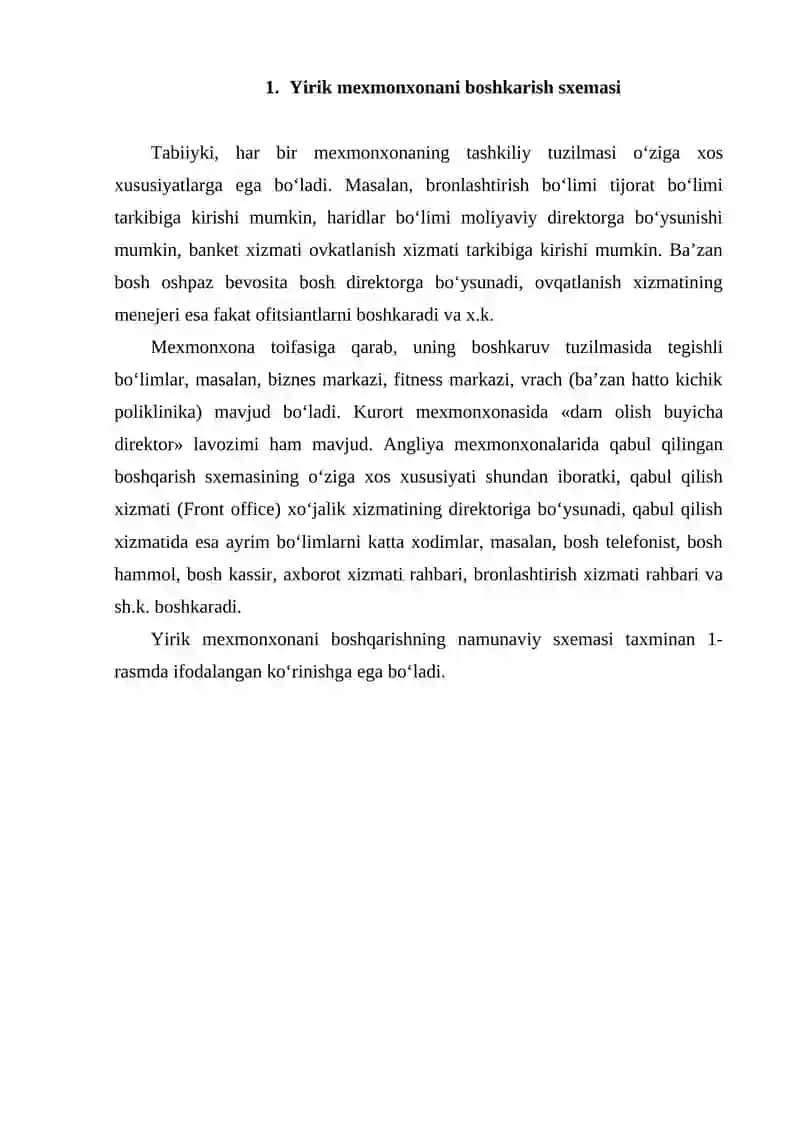 Mehmonxonalarning tashkiliy-boshqarish tuzilmasi 2