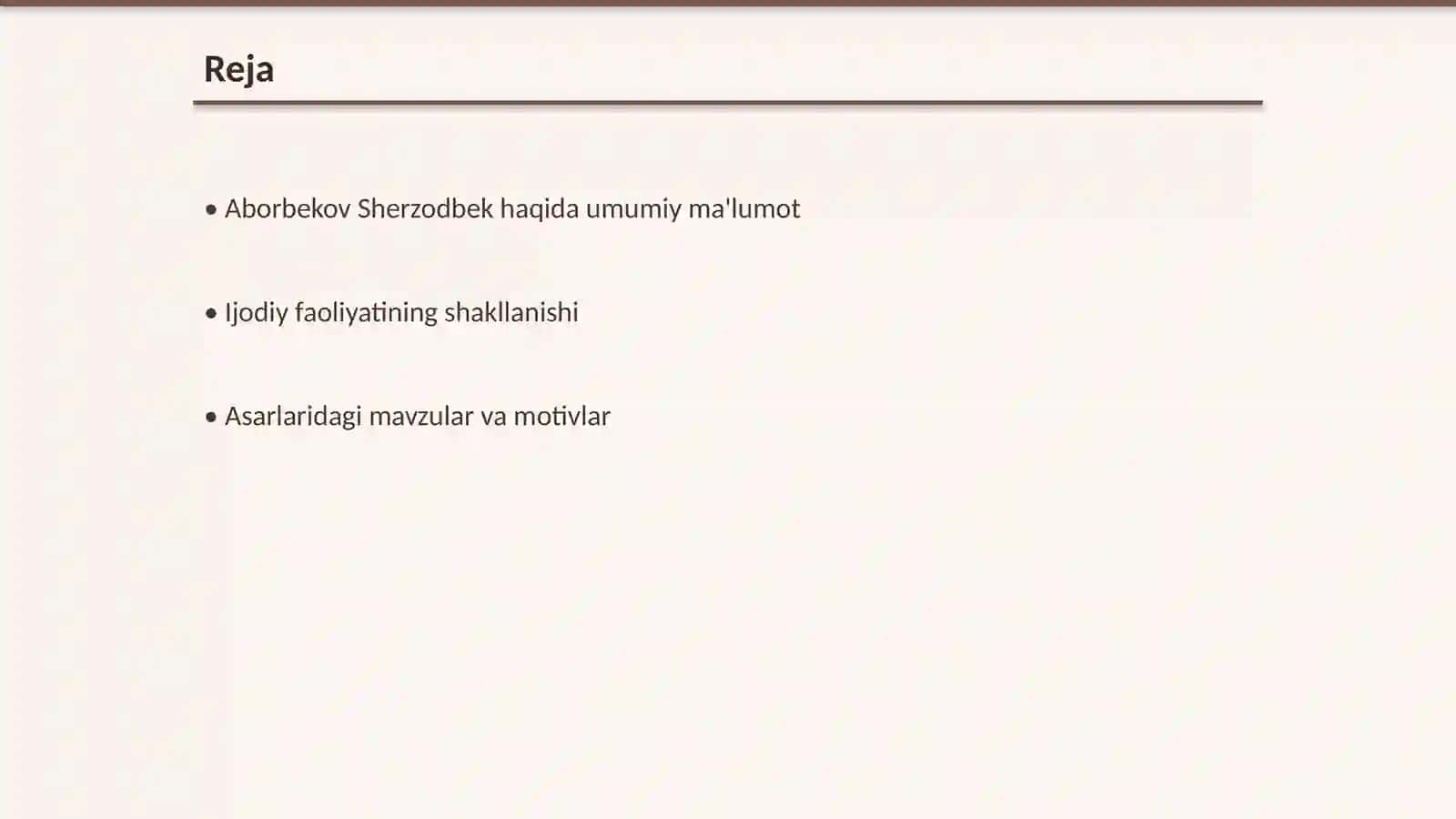 Aborbekov Sherzodbek haqida ma'lumot 2
