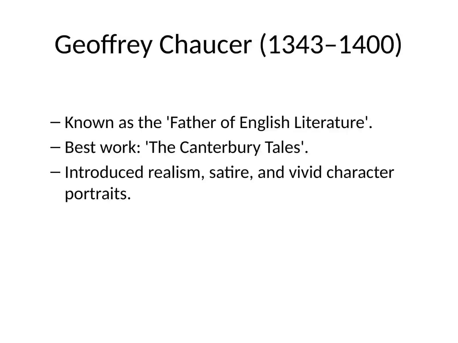 English Writers: An Overview 2