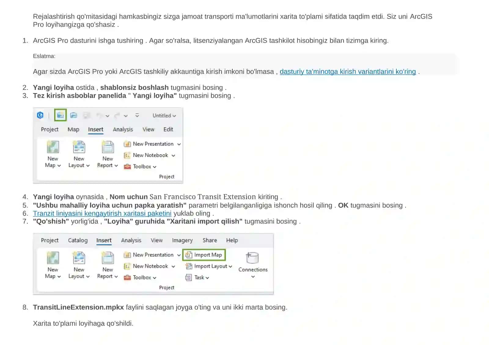 ArcGIS Pro 3.5 Sinov Qo'llanma 2