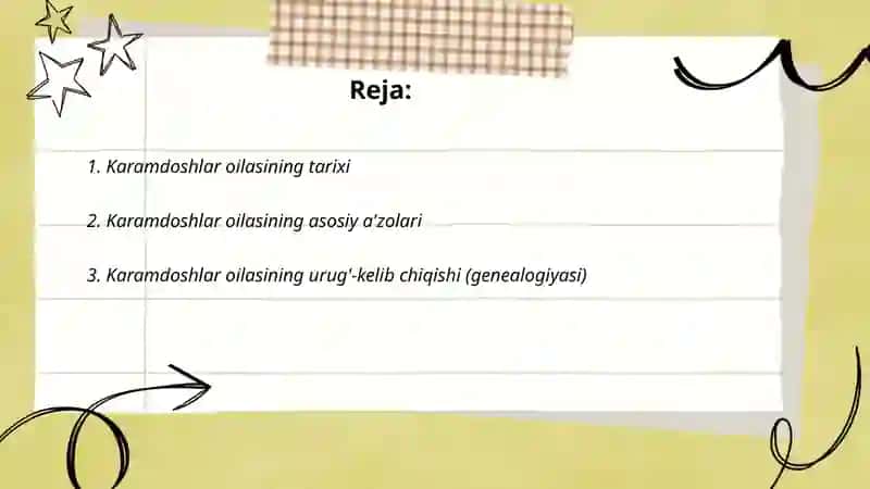 Karamdoshlar oilasi 2