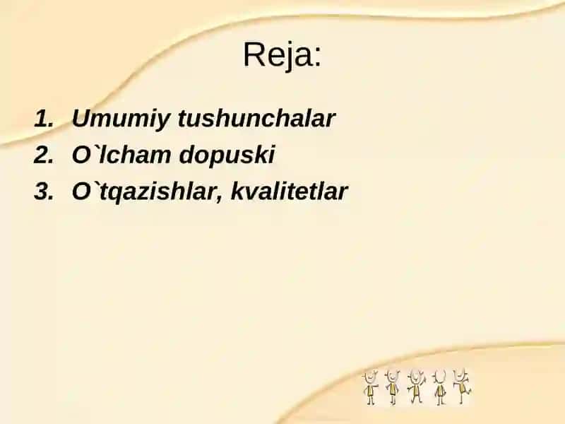 Nominal vahaqiqiy o’lchamlar 2