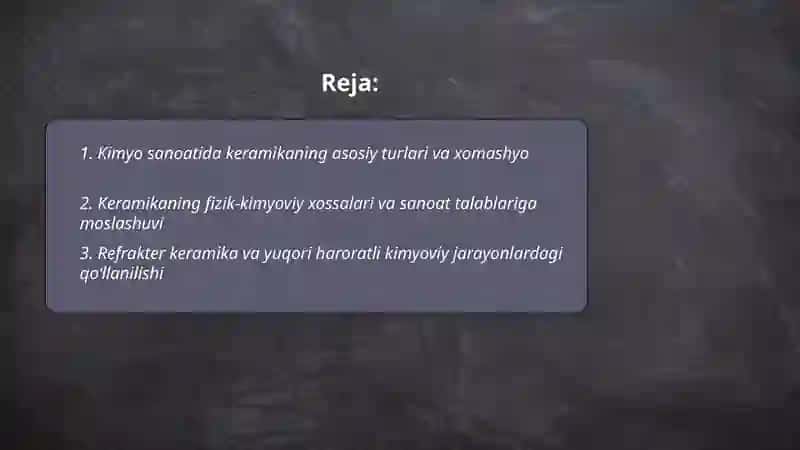 Kimyo sanoatida keramika 2