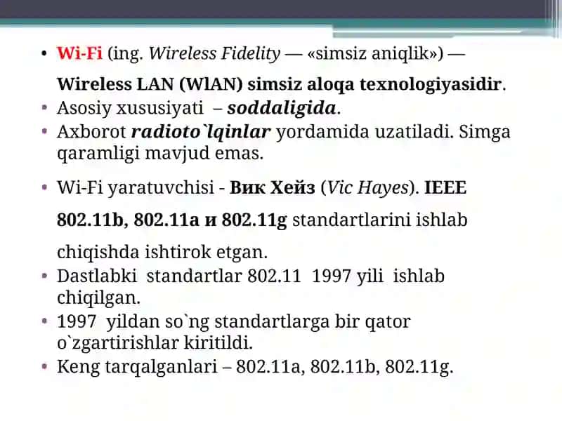Wi-Fi texnologiyasi 2