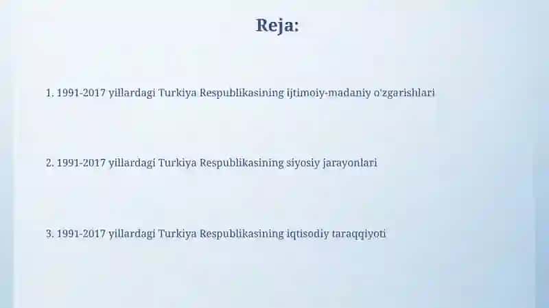 Turkiyaning ijtimoiy-madaniy o'zgarishlari (1991-2017) 2